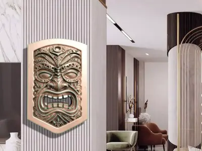 ANCIENT TIKI MASK M03 PENDANT 3D print model