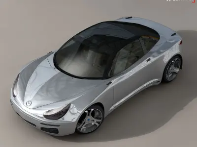 Electric concept sports car 3D model
