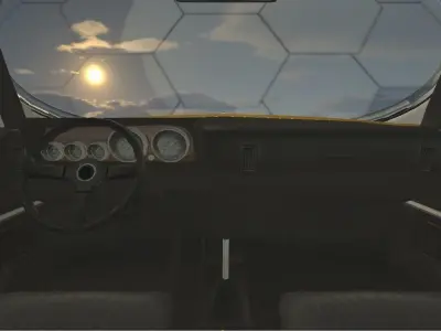 Phoenix car inside spaceship Low-poly 3D model