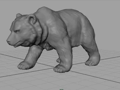 GRIZZLY BEAR Low-poly 3D model
