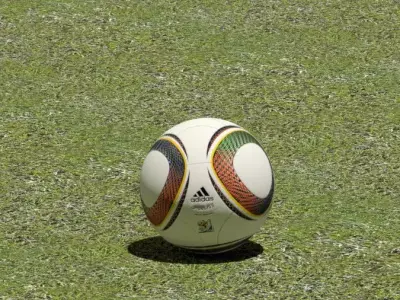 3D Football rugby ball on grass Free 3D model