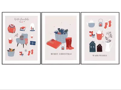 Art Frames 135- Christmas wall art 5 3D model