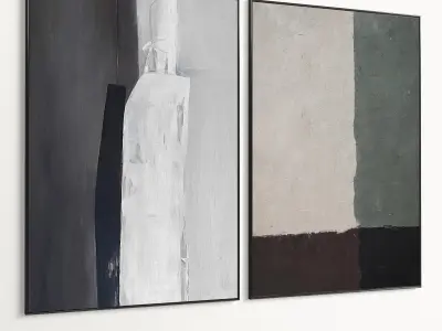 Plaster Two Photo Frame 520 Low-poly 3D model