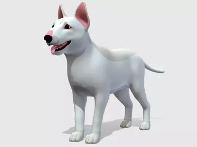 Cartoon Dog - Bull Terrier Low-poly 3D model