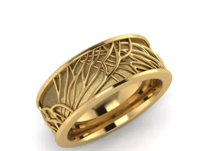 Tree of Life Wedding Band 3D print model