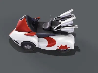 White Kart Low-poly 3D model