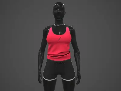 Female Sportswear gym clothing PBR Low-poly 3D model