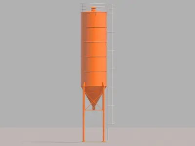 Cement silo - 54m3 Low-poly 3D model