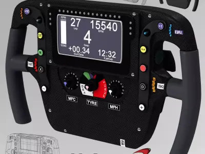 Mp4 30 steering wheel Low-poly 3D model