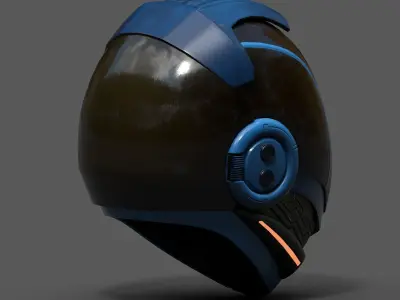 Helmet scifi fantasy pilot military combat low poly human  Low-poly 3D model
