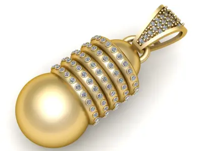 Gold Luxury Pendant 3D print model