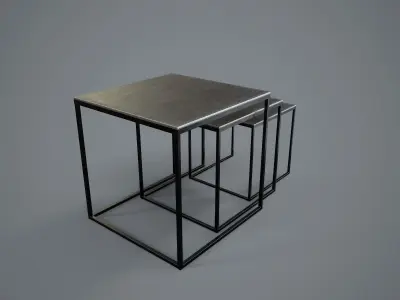 Table PBR Game Ready two nesting tables Low-poly 3D model