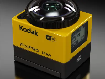 Kodak Pixpro SP360 vr action camera Low-poly 3D model