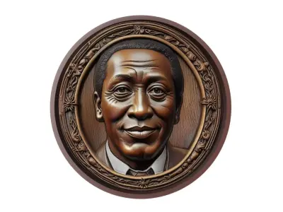 Pele Footballer Medallion 3D print model