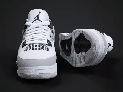 Air Jordan4-retro sneaker-v2 3 Low-poly 3D model