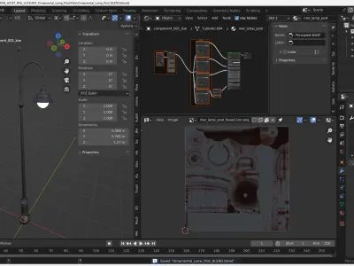 Ornamental Street Lamp Post 3D Model  Low-poly 3D model