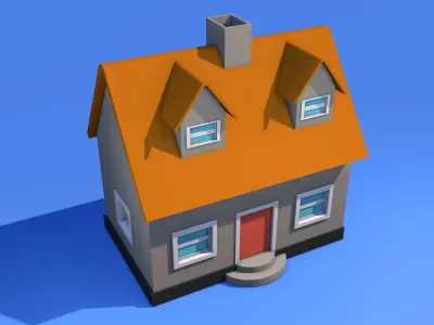 Cartoon House Low-poly 3D model buy