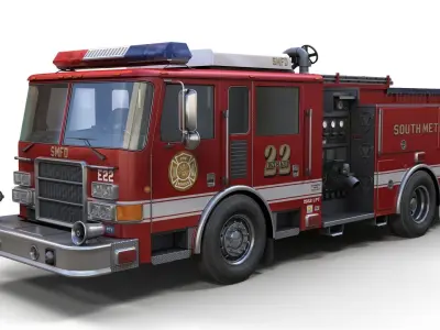 Seagrave marauder fire truck Low-poly 3D model