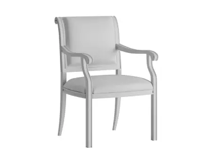 French Antique Dining Armchair 3D model