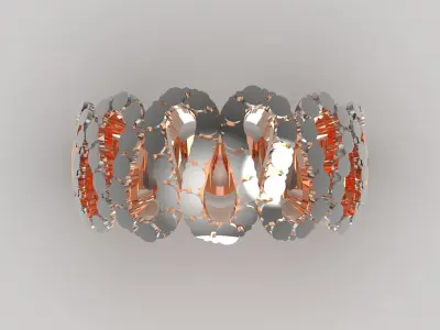 Luxury two-tone ring slim design model gr0090 3D print model