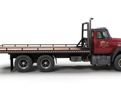 International Fleetstar flatbed truck Low-poly 3D model