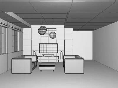 Living Room BaseMesh 3D model