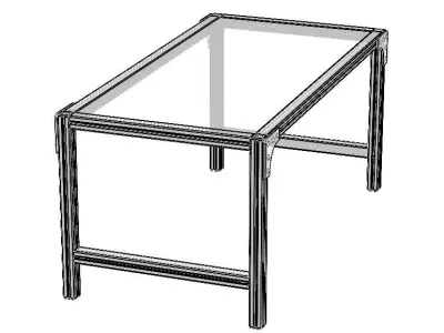 Aluminum Outdoor Modern Table 3D model