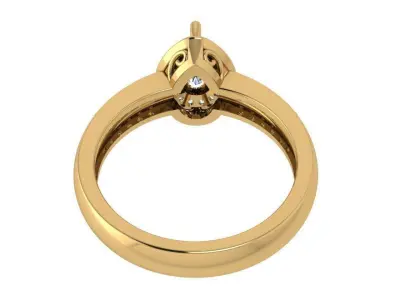 Pear Halo Ring 4164 3D print model