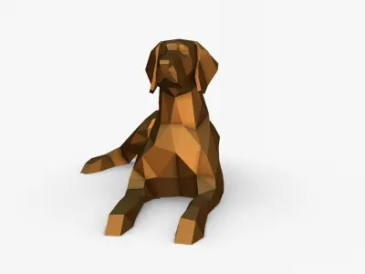 Vizsla lying down 3D print model