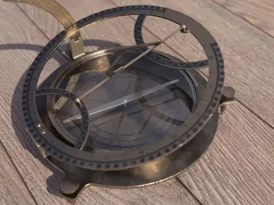 Sundial antique compass 3D model