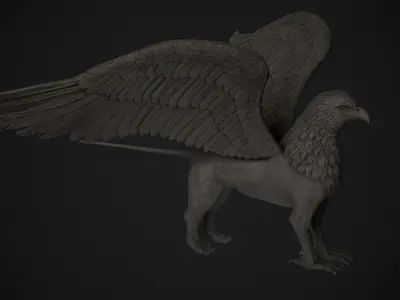 Griffin Statue Low-poly 3D model