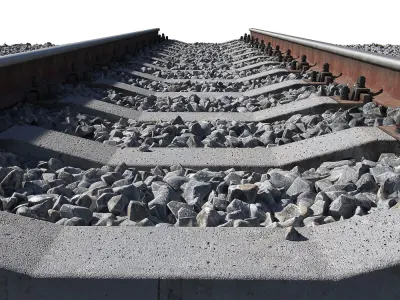 Railroad train track 3D model