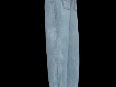 Female denim jean 3D model