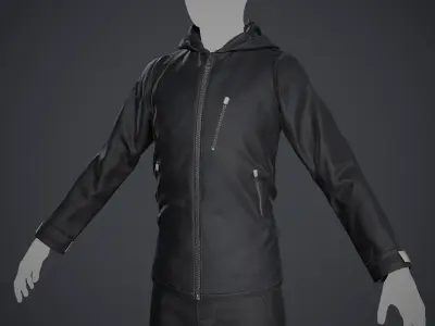 Black Snowboard Outfit Style 1 Low-poly 3D model