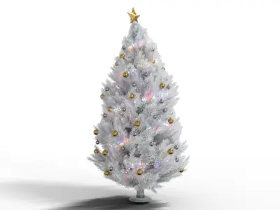 White Christmas Tree Low-poly 3D model