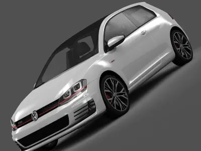 Volkswagen Golf 7 GTI 3-Door 2014 3D model