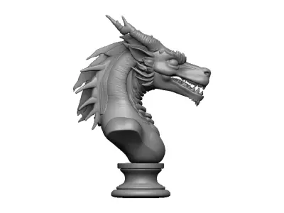 dragon head bust 3D print model