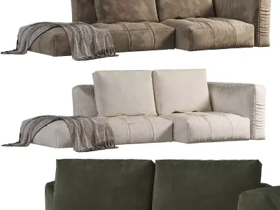 Sofa Deep Seat Luxury Low-poly 3D model