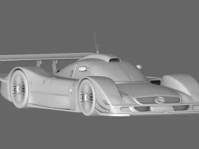 Mercedes Benz CLR99 CLK GT Low-poly 3D model