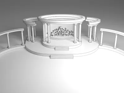 Wedding Stage 3D model 7