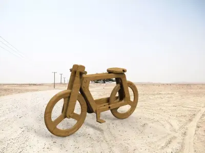 Wooden bicycle 3D model