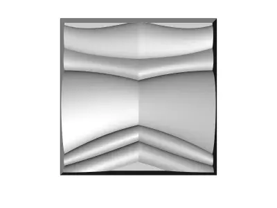 Abstract wave pattern relief 3d wall panel N03 3D print model