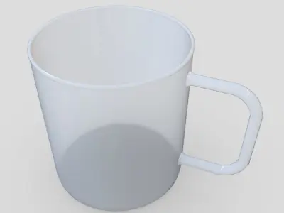 Mug 9 cup with handle Low-poly 3D model