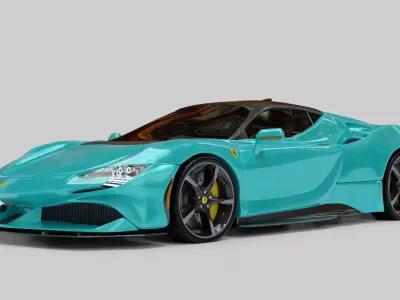 Ferrari sf90 Green Mint 3D model
