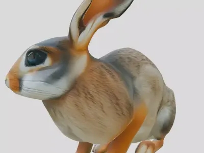 Realistic Wild Rabbit 3D Model Low-poly 3D model