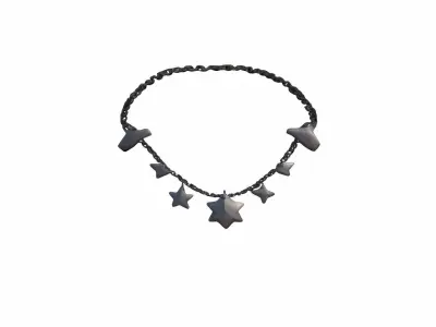 3d Render Gold And Diamond  Silver Necklace Jewellers 3D model