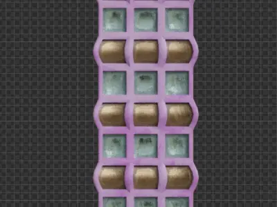 Building with toy-like paper texture Low-poly 3D model