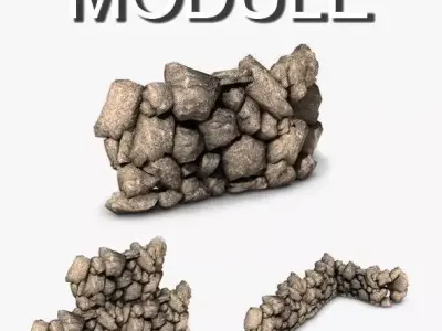 Rock wall 3D model