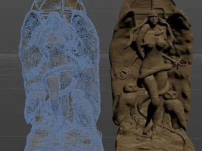 Lilith statue Low-poly 3D model