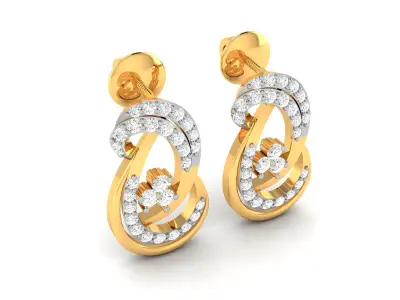 Solitaire Women Earring 3D print model